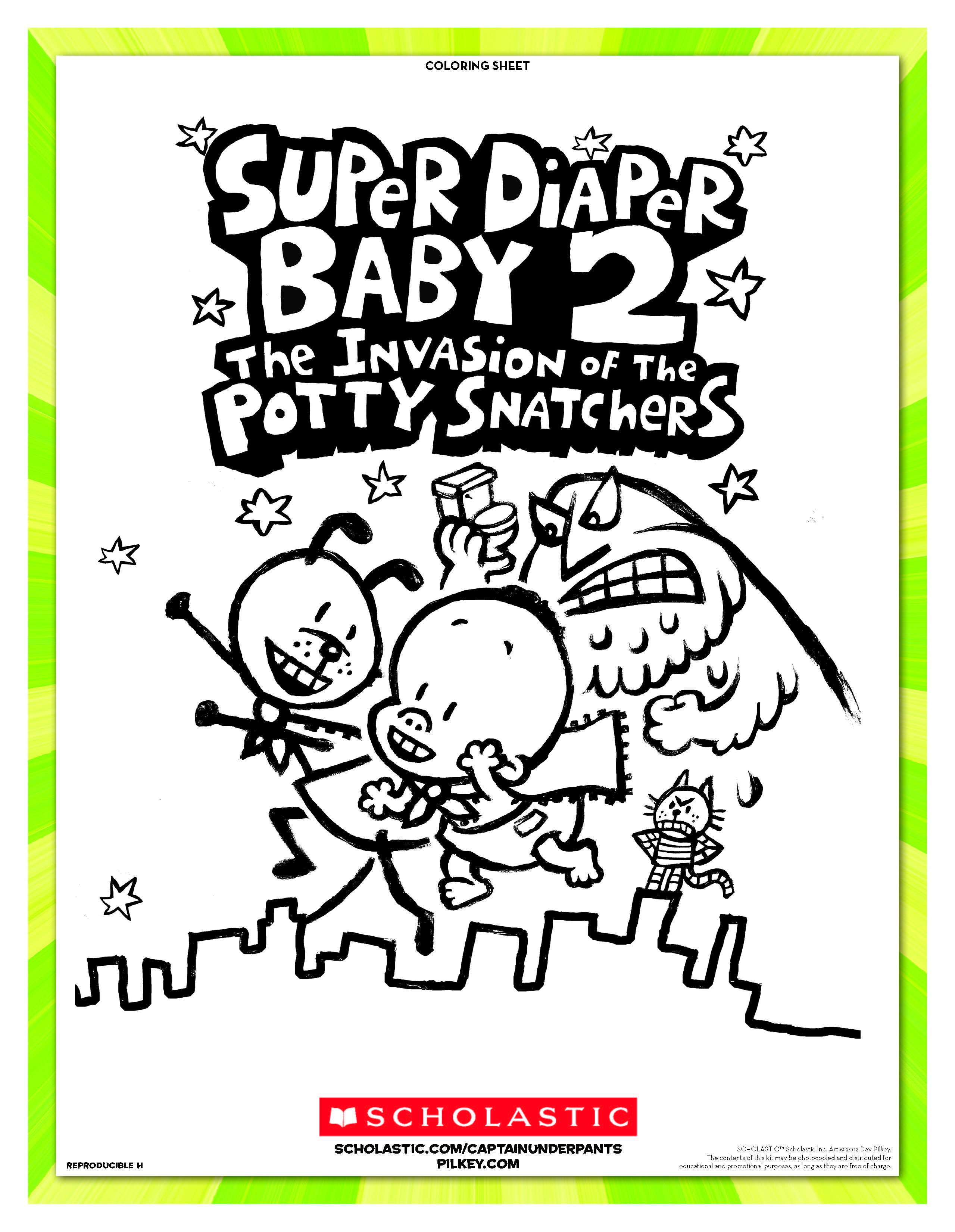 Super Diaper Baby 2: The Invasion of the Potty Snatchers coloring sheet