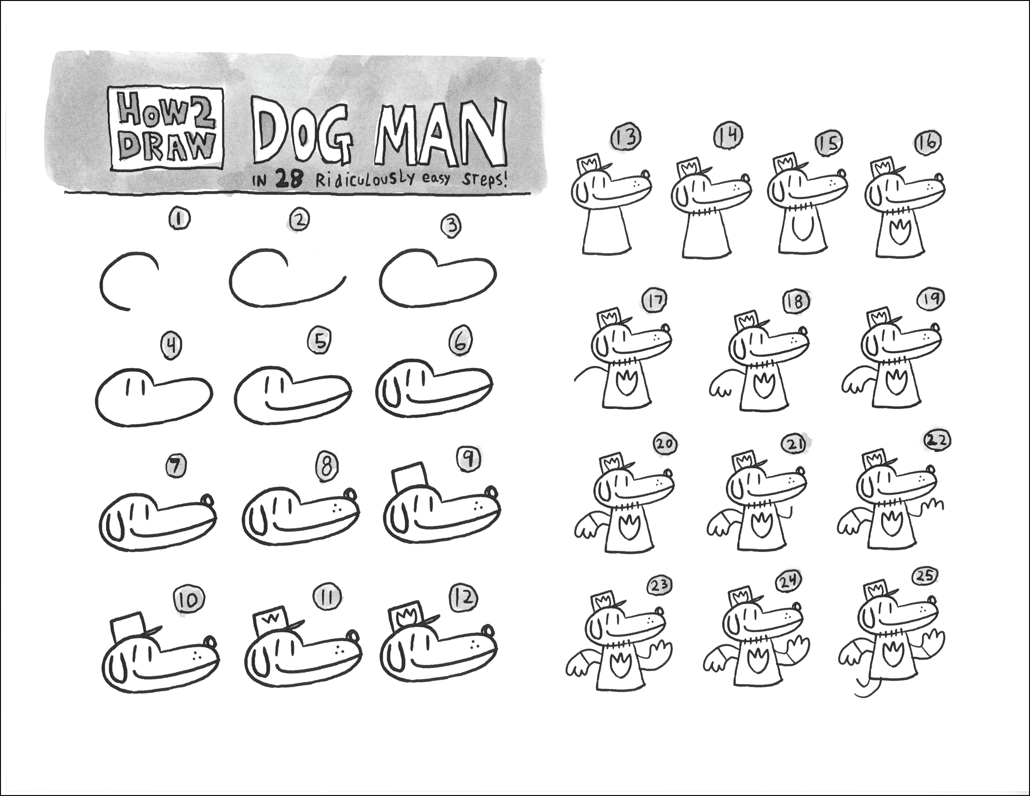 Learn how to draw Dog Man